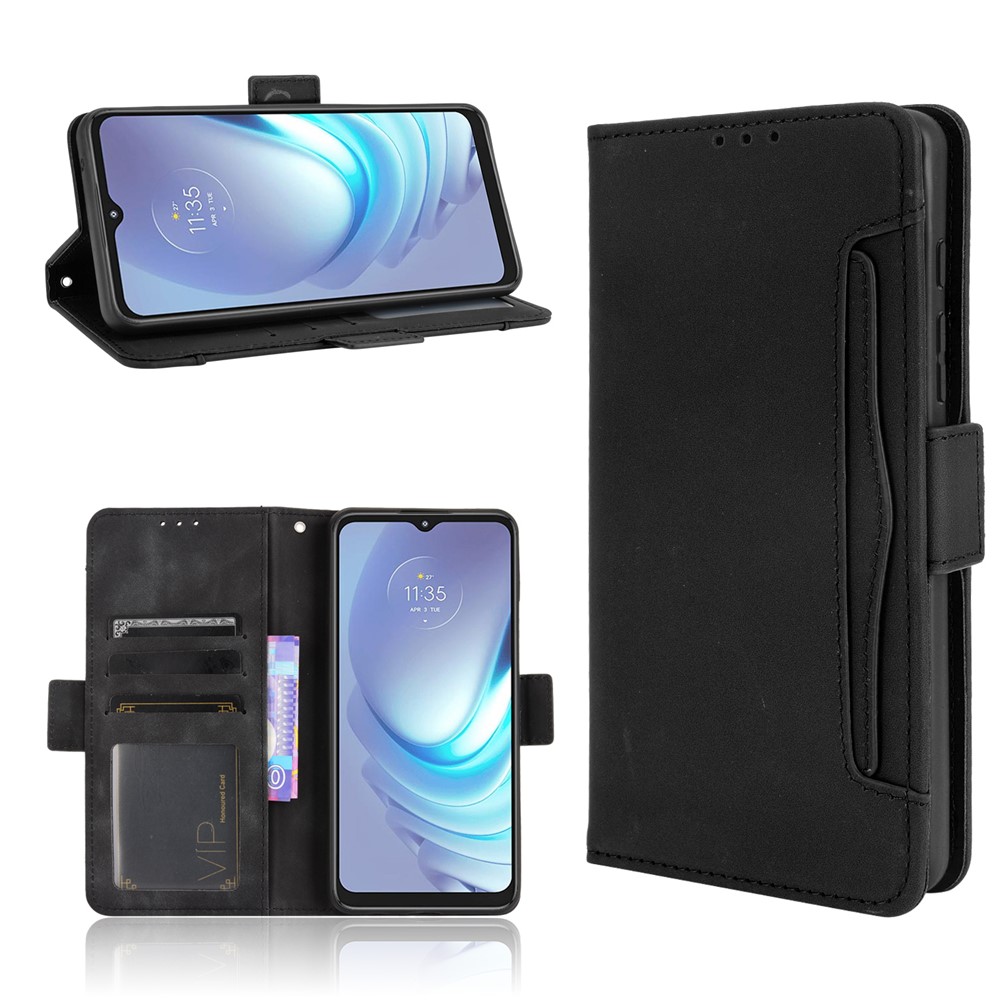 Wallet Design Multiple Card Slots Stand Leather Phone Case for Motorola Moto G50 - Black-9