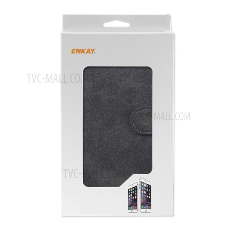 ENKAY PU Leather + TPU Protector Wallet Stand Cover for Motorola Moto G30/G10 - Black-8