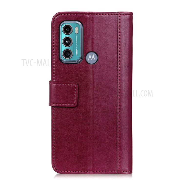 Full Protection Wallet Design Leather Phone Cover Stand Case for Motorola Moto G60/G40 Fusion - Red-5