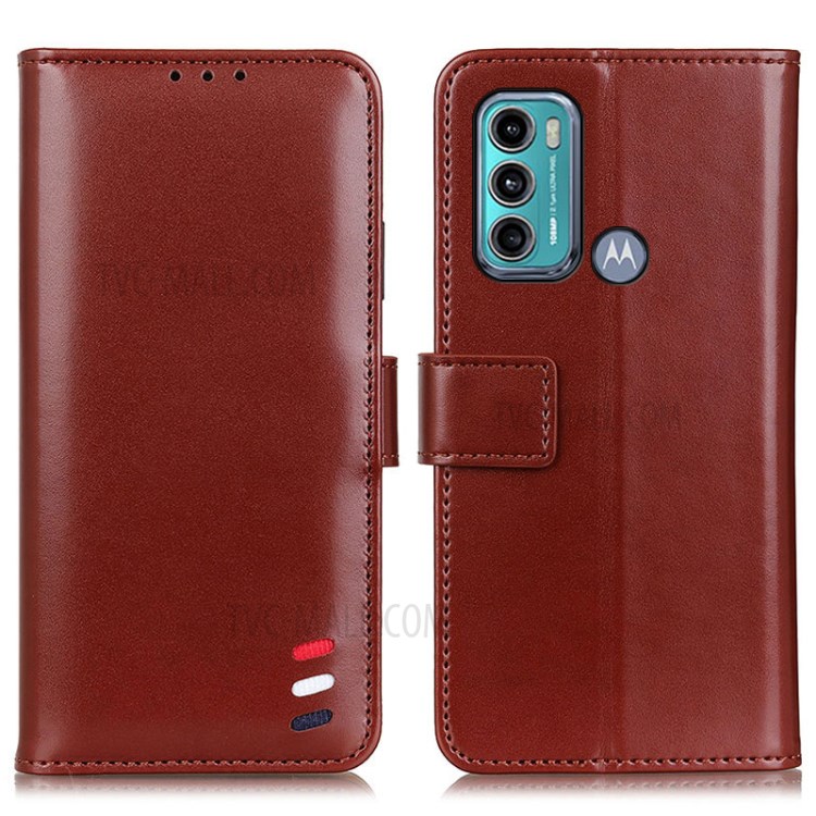 Full Coverage Wallet Design PU Leather Stand Mobile Casing for Motorola Moto G60/G40 Fusion - Brown-1