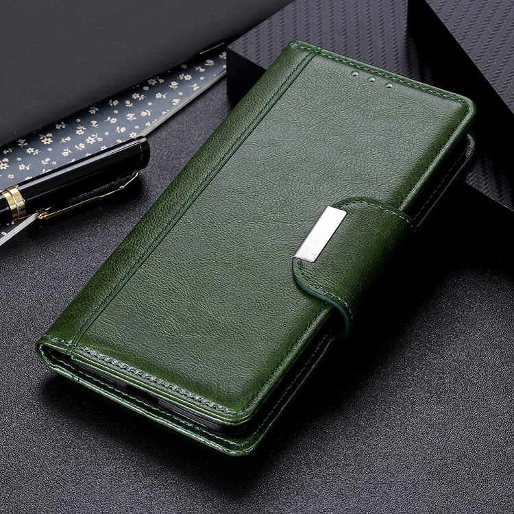 PU Leather Wallet Design Full Protection Phone Case with Stand for Motorola Moto G60/G40 Fusion - Green-4