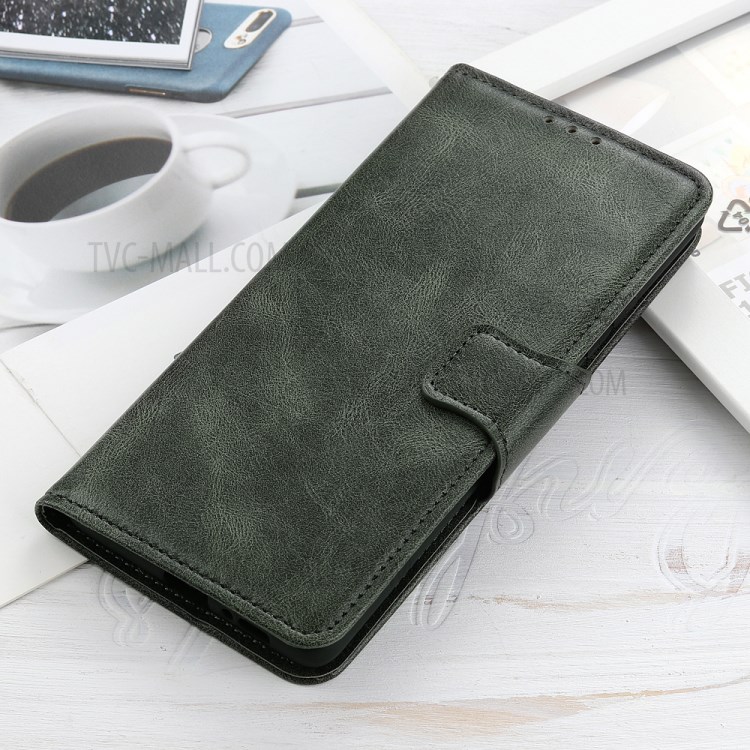 Wallet Design Crazy Horse Texture Folio Flip PU Leather Stand Protector Cover for Motorola Moto G60/G40 Fusion - Green-4