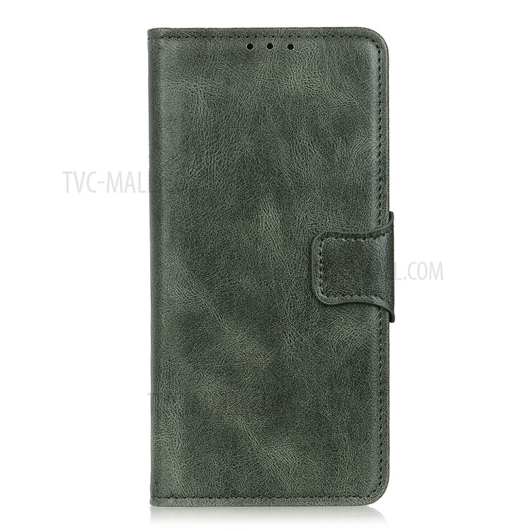 Wallet Design Crazy Horse Texture Folio Flip PU Leather Stand Protector Cover for Motorola Moto G60/G40 Fusion - Green-5