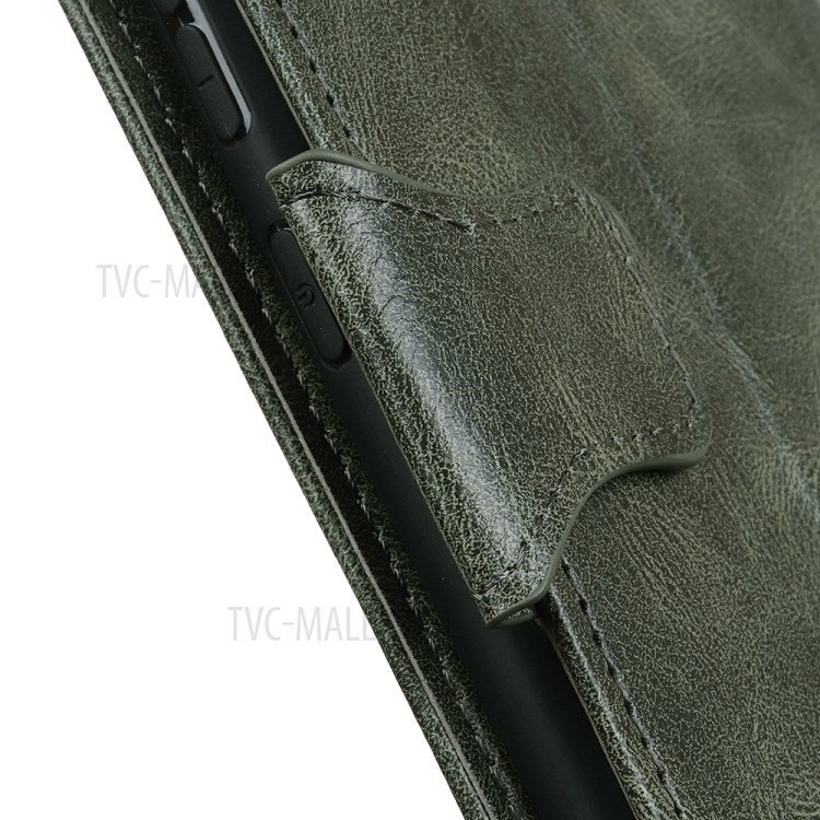 Wallet Design Crazy Horse Texture Folio Flip PU Leather Stand Protector Cover for Motorola Moto G60/G40 Fusion - Green-8
