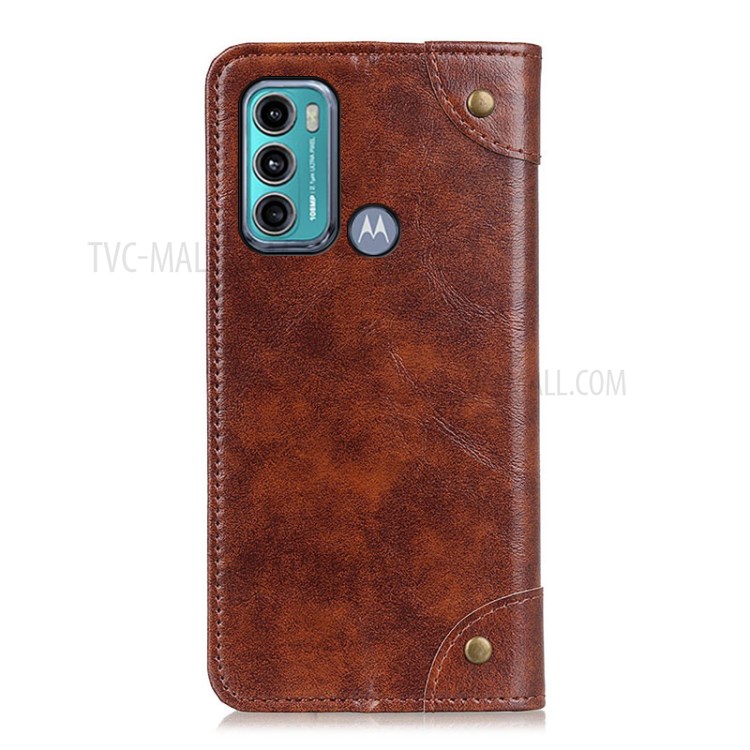 Auto-Absorbed for Motorola Moto G60/G40 Fusion Leather Phone Stand Case - Brown-7
