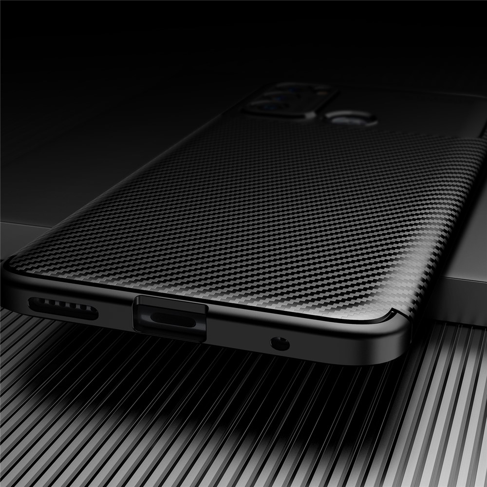 Carbon Fiber Texture Anti-fall TPU Mobile Phone Shell Cover Case for Motorola Moto G60 - Black-5