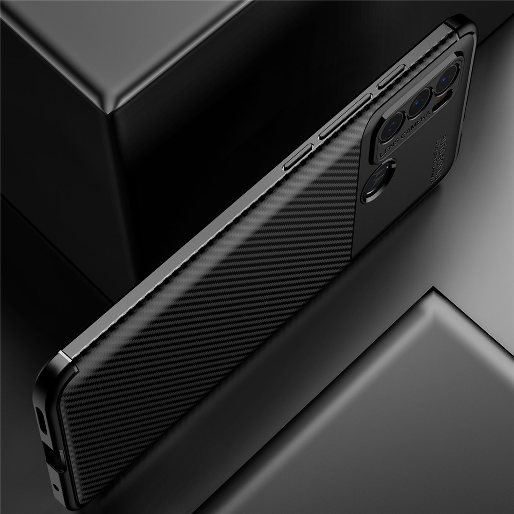 Carbon Fiber Texture Anti-fall TPU Mobile Phone Shell Cover Case for Motorola Moto G60 - Black-6