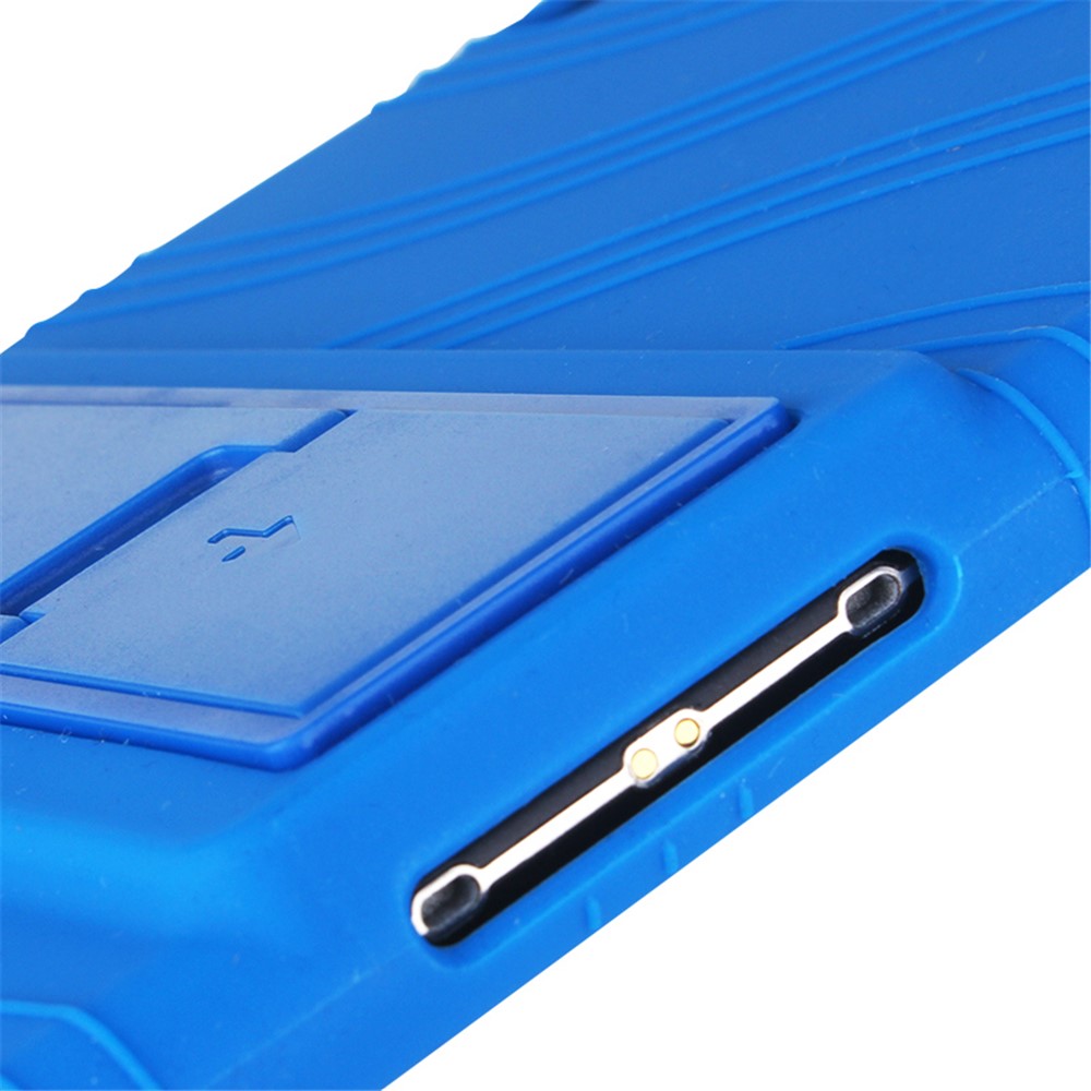 Slide-Out Kickstand Design Silicone Tablet Cover Case for Lenovo Tab M10 TB-X605F - Blue-5