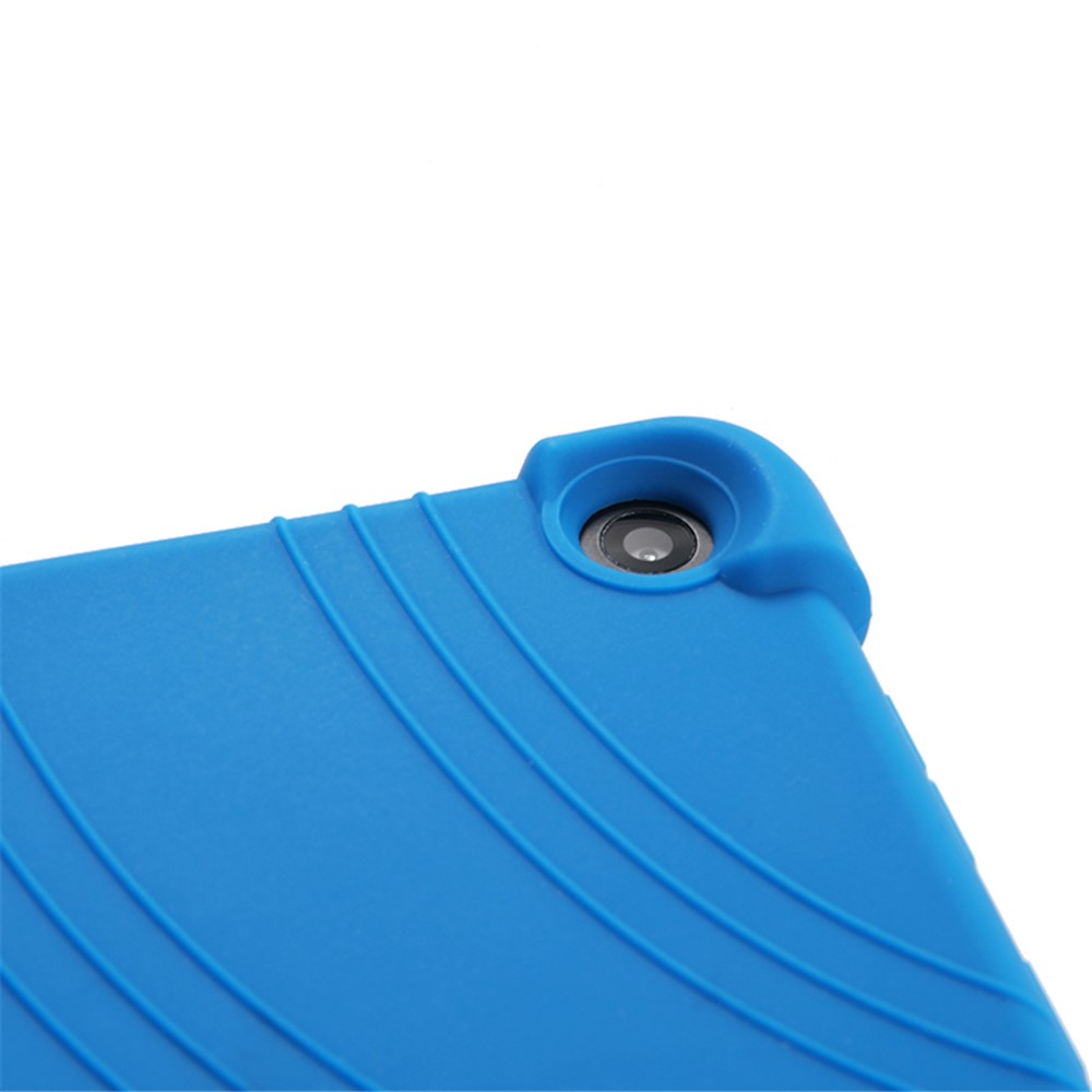 Slide-Out Kickstand Design Silicone Tablet Cover Case for Lenovo Tab M10 Plus X606 - Blue-6