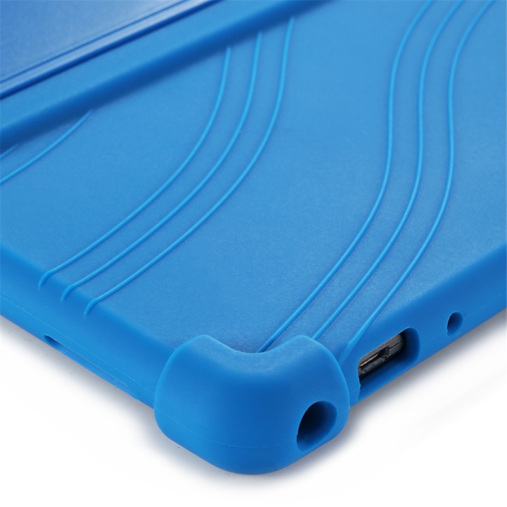 Slide-Out Kickstand Design Silicone Tablet Cover Case for Lenovo Tab M10 Plus X606 - Blue-7