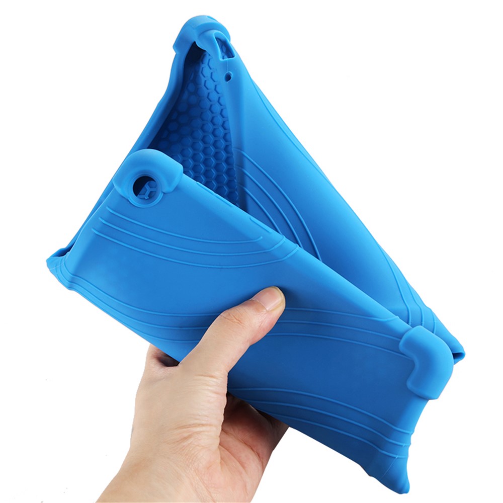Slide-Out Kickstand Design Silicone Tablet Cover Case for Lenovo Tab M10 Plus X606 - Blue-9