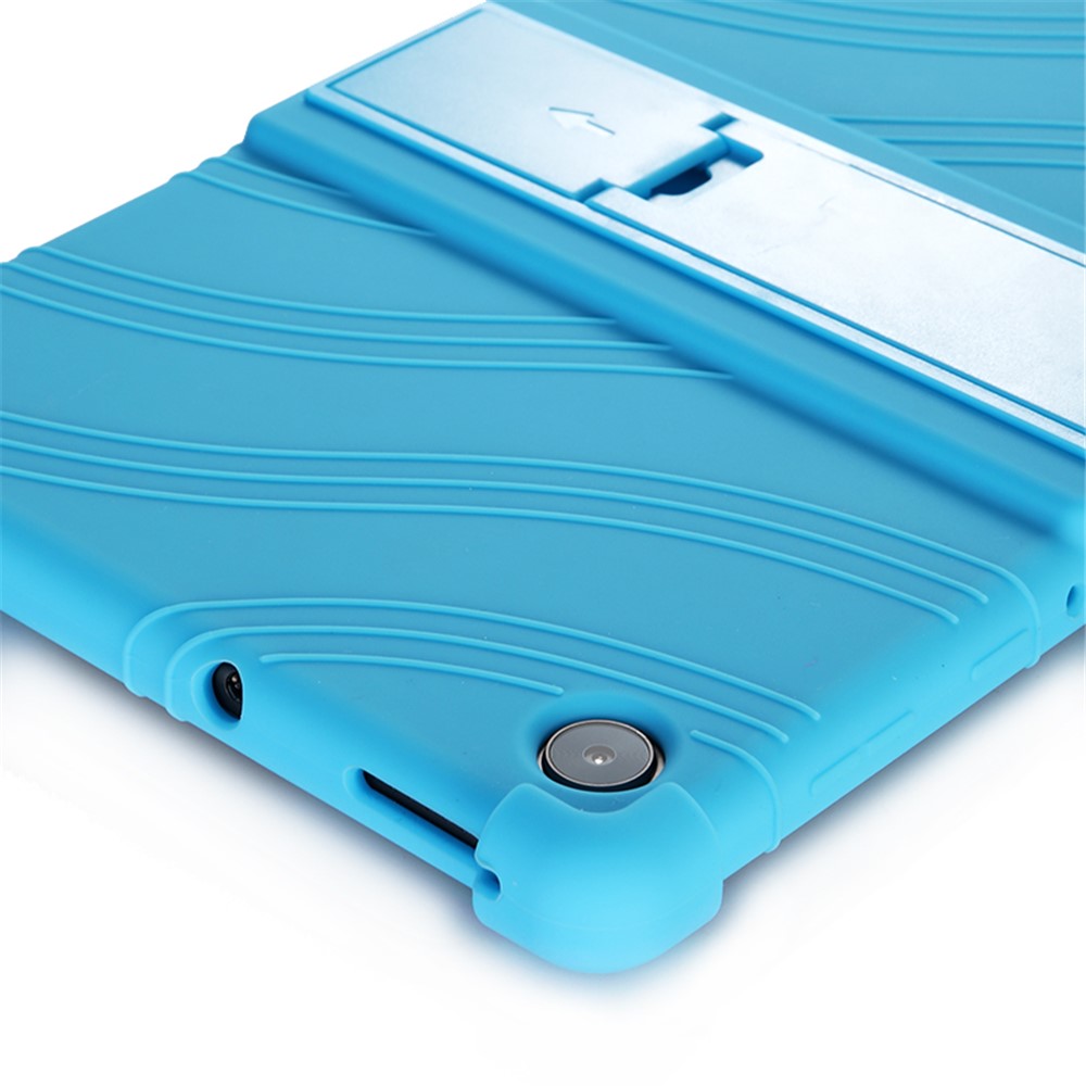 Soft Silicone Tablet Cover Case with Slide-Out Kickstand Design for Lenovo Tab M10 HD Gen 2 TB-X306 - Baby Blue-6