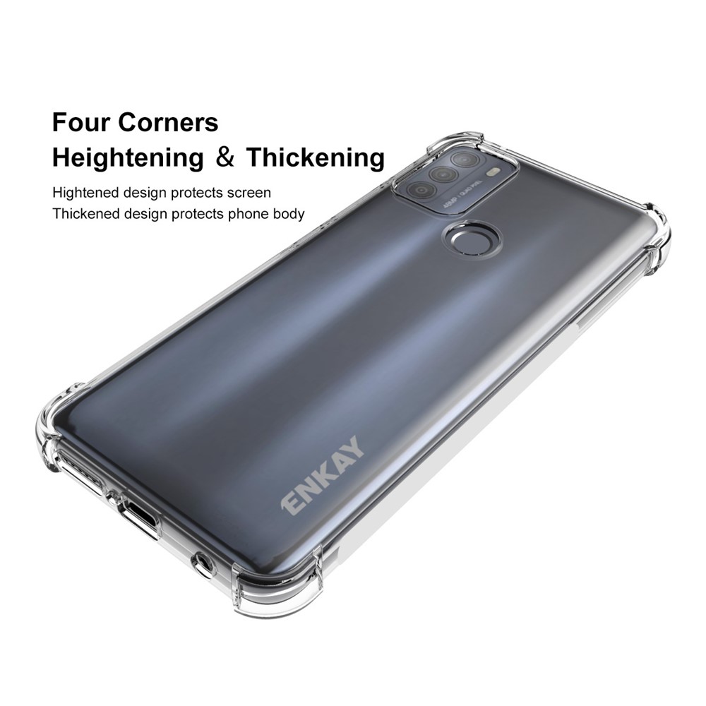ENKAY Anti-slip Strip Design 4 Corners Thicken Airbag Transparent TPU Cover Flexible Case for Motorola Moto G50-2