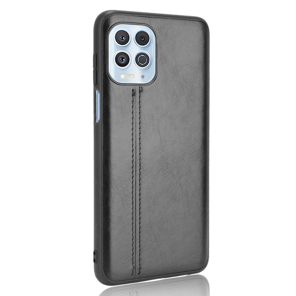 Stitching Line Design PU Leather Coated PC+TPU Phone Case for Motorola Moto G100 / Edge S - Black-3