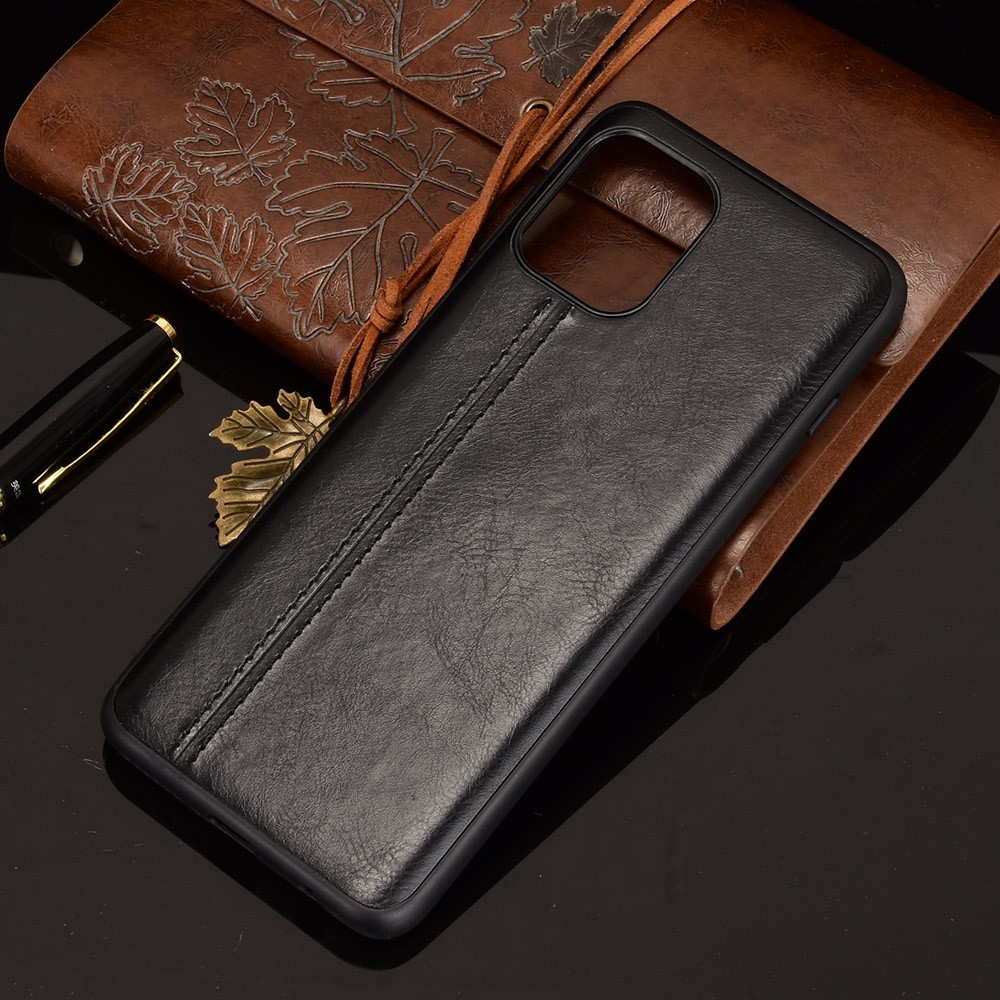 Stitching Line Design PU Leather Coated PC+TPU Phone Case for Motorola Moto G100 / Edge S - Black-6