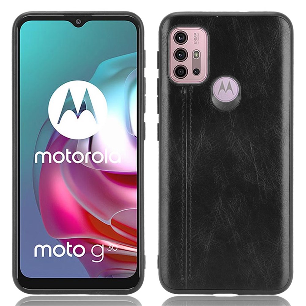 PU Leather Coated PC + TPU Mobile Phone Case for Motorola MOTO G30 / G20 / G10 / G10 Power - Black-1