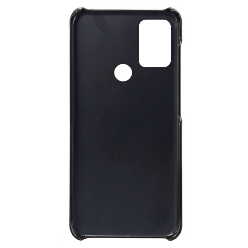 KSQ Double Card Slots PU Leather Coated PC Shell Cover Case for Motorola Moto G50 - Black-4