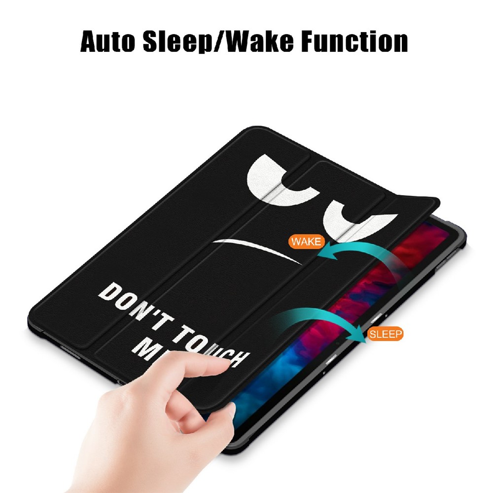 Pattern Printing Tri-fold Stand Smart Leather Tablet Case Shell for Lenovo Tab P11 Pro TB-J706F - Do Not Touch Me-3