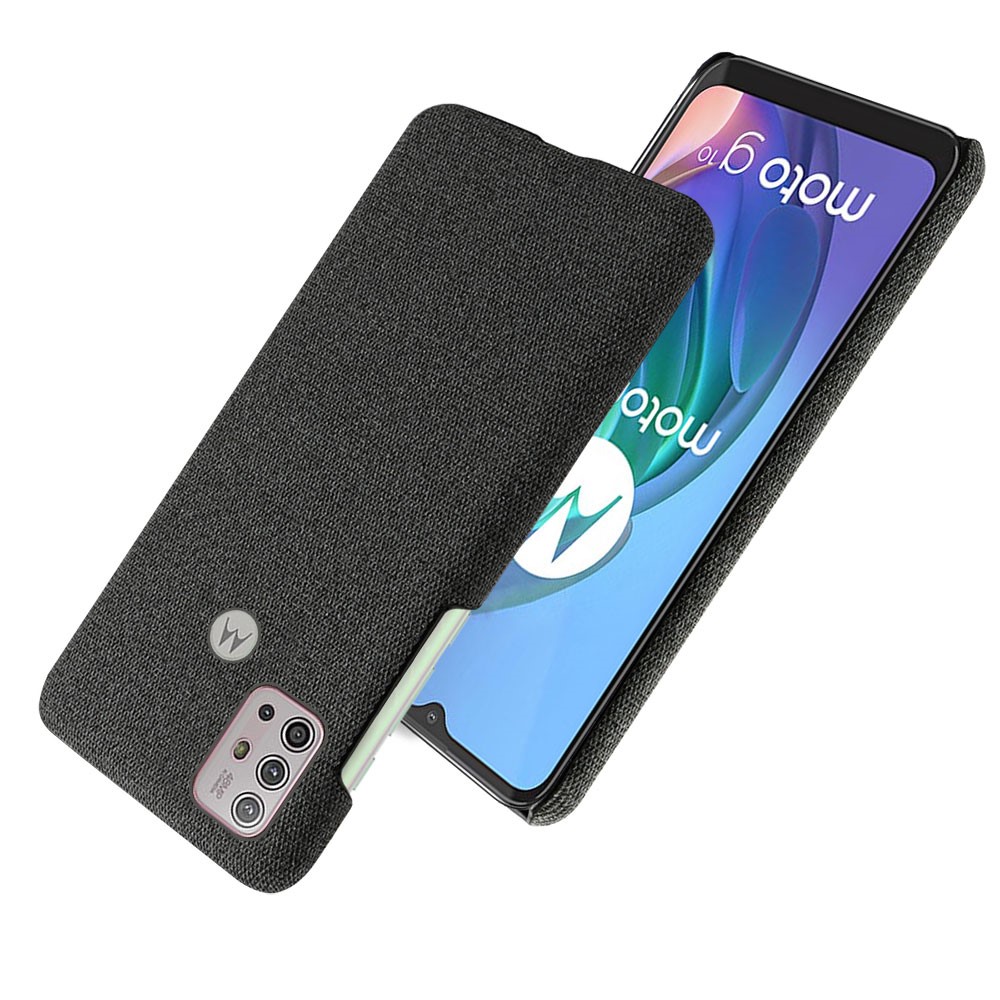 Textura de Tela Case de la Caja Del Teléfono de Plástico Para Motorola Moto G10/G30/G20 - Negro