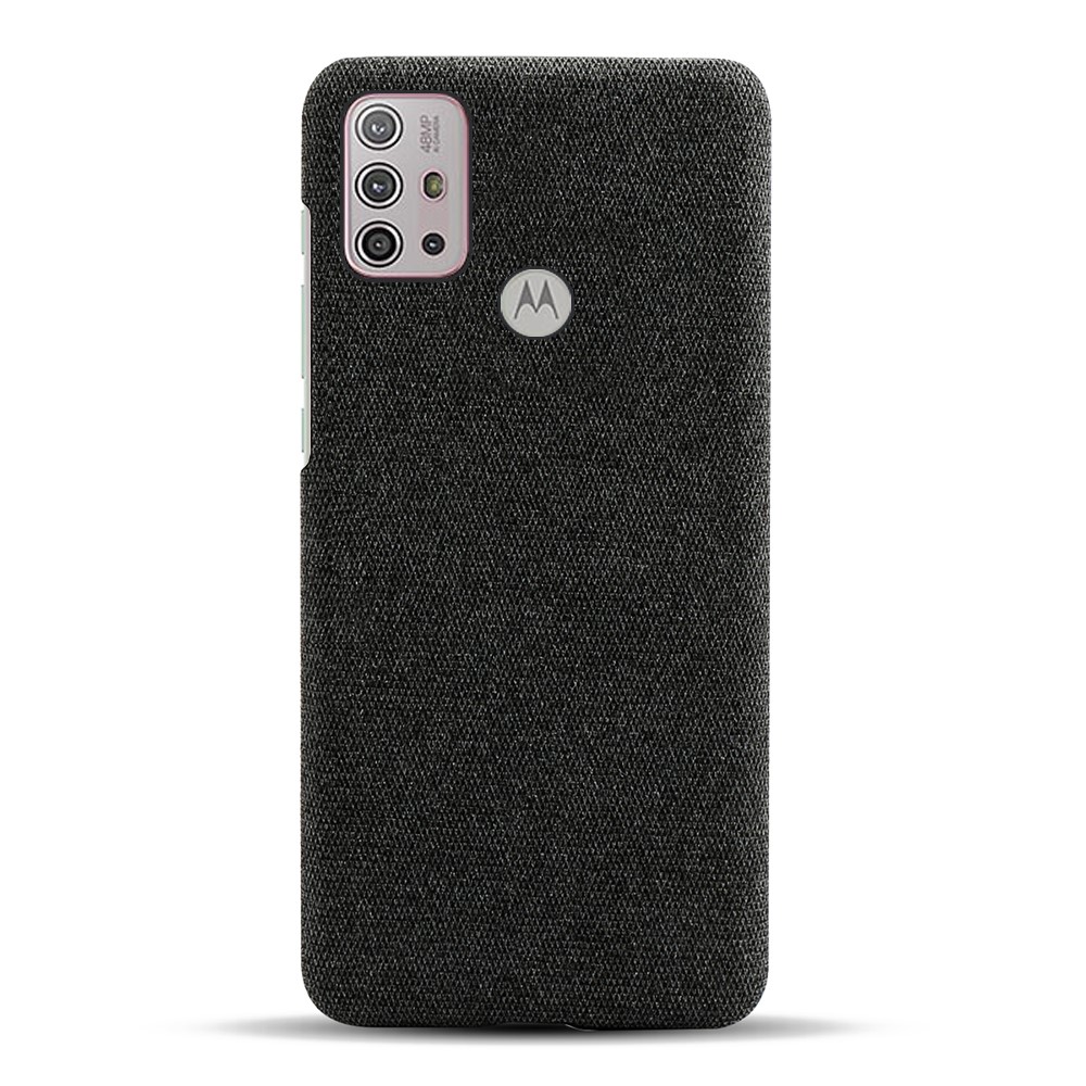 Texture De Tissu Couverture De Cas De Téléphone En Plastique Pour Motorola Moto G10 / G30 - Noir-3
