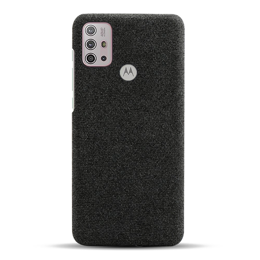 Stofftextur Kunststoffhülle Abdeckung Für Motorola Moto G10/G30/G20 - Schwarz