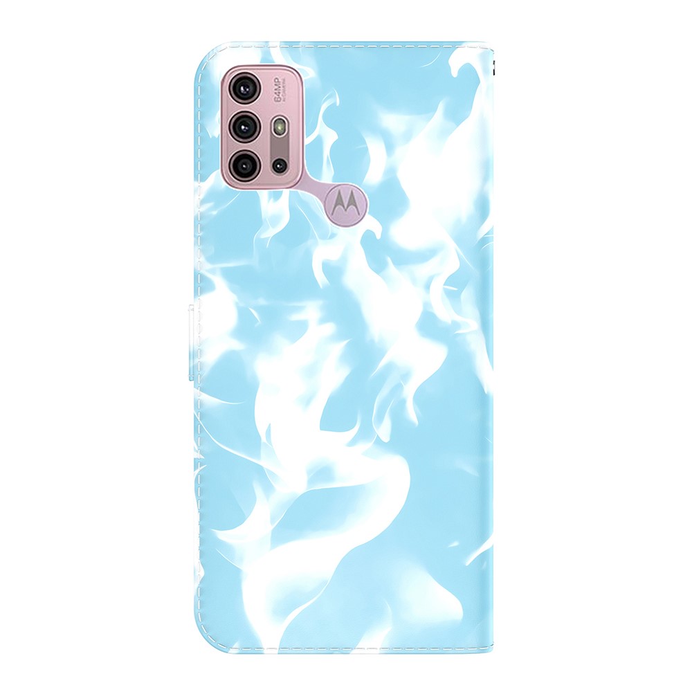 Fog Pattern Printing Leather Cover Stand Wallet Phone Case Shell for Motorola Moto G30/G10 - Blue-2
