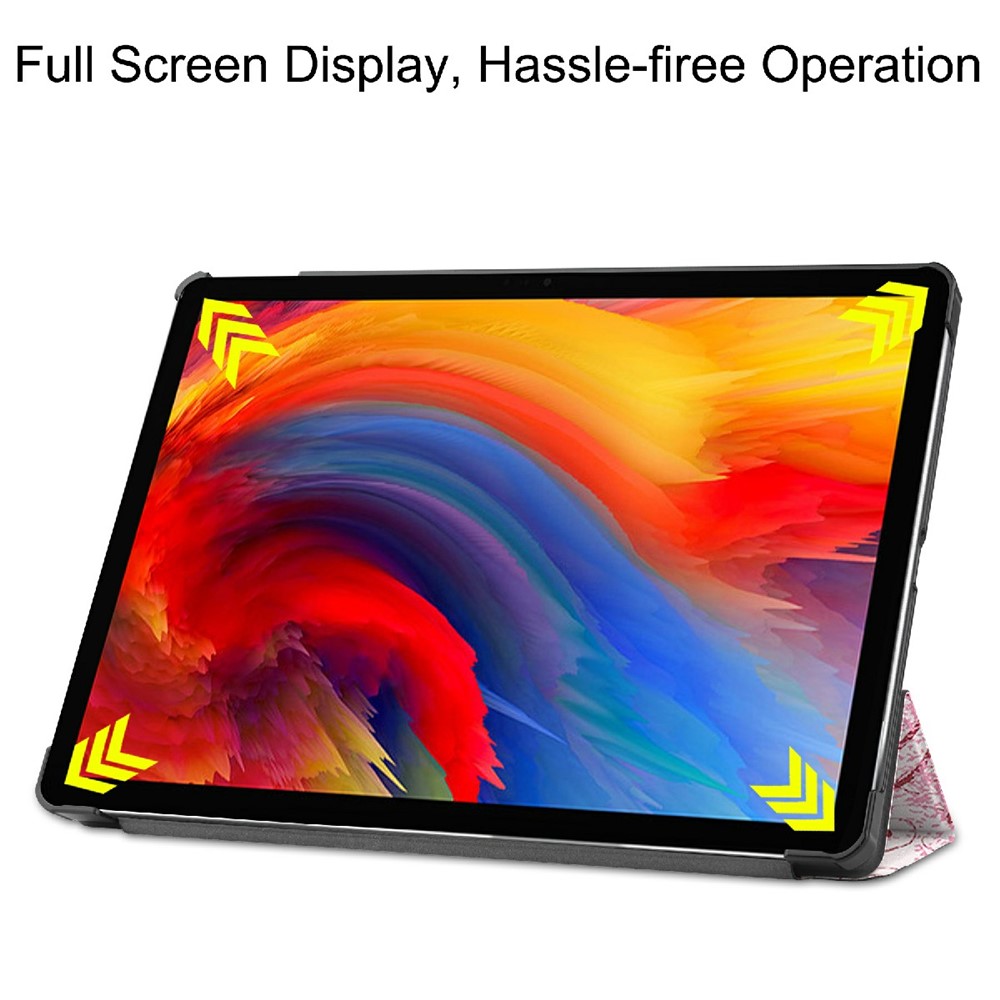 Tri-Fold-Stand-Muster-Druck-PU-Leder-Smart Tablet-Abdeckungs-Fall Für Lenovo-Pad Plus - Schmetterlingsmädchen-4