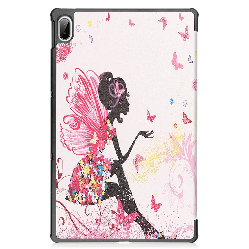 Tri-Fold-Stand-Muster-Druck-PU-Leder-Smart Tablet-Abdeckungs-Fall Für Lenovo-Pad Plus - Schmetterlingsmädchen-9
