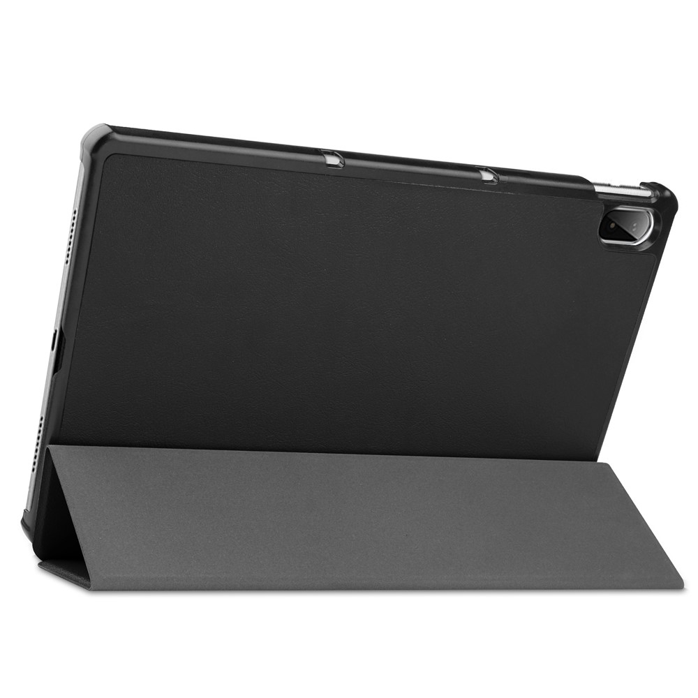 PU le Cuir Auto Auto Wake / Sleep Tri Fold Sheple Cover Shell Pour Lenovo Pad Plus - le Noir-6