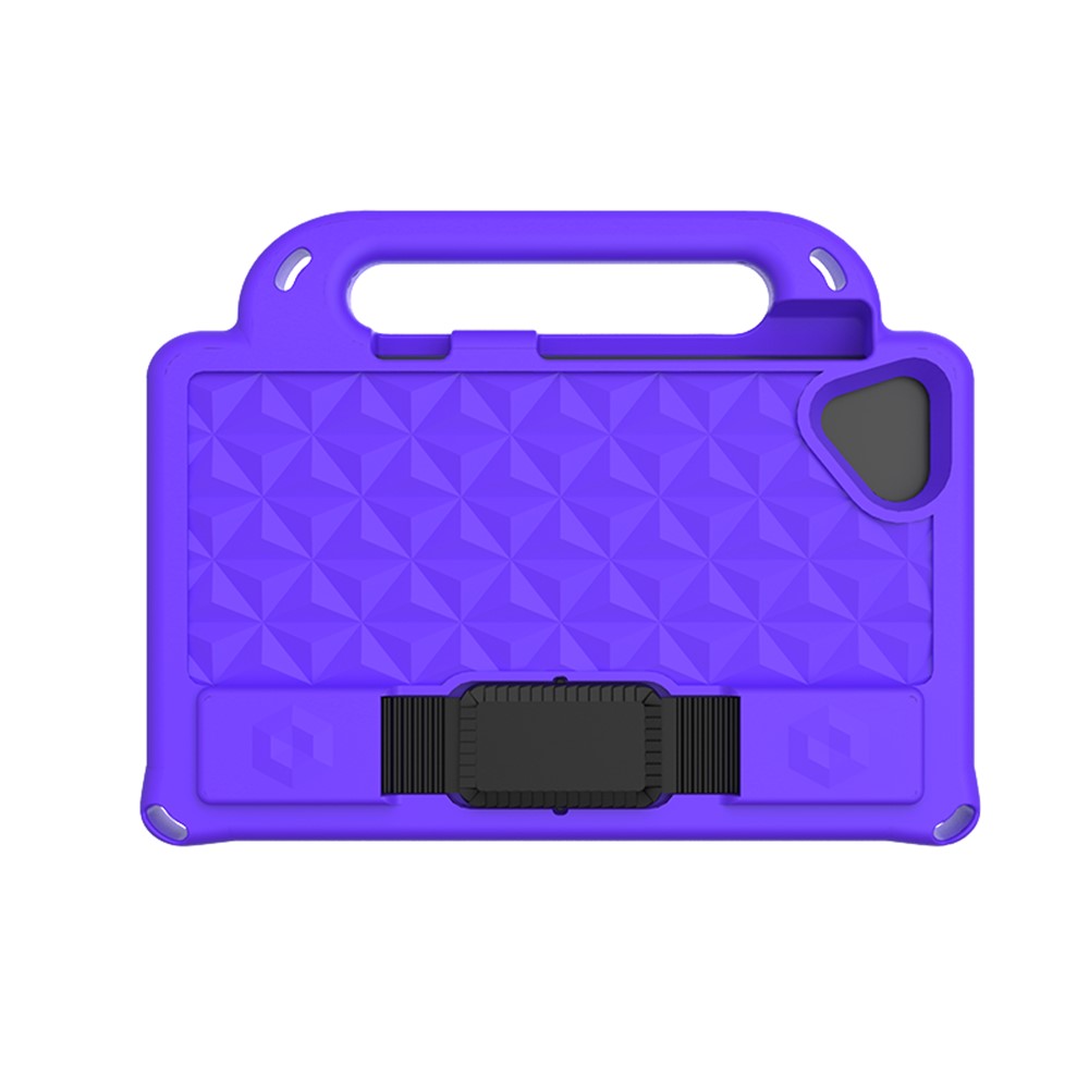 Rhombus Style Handle Stand Lightweight EVA Rugged Drop Protection Cover with Shoulder Strap for Lenovo Tab M8 TB-8505F - Purple-2