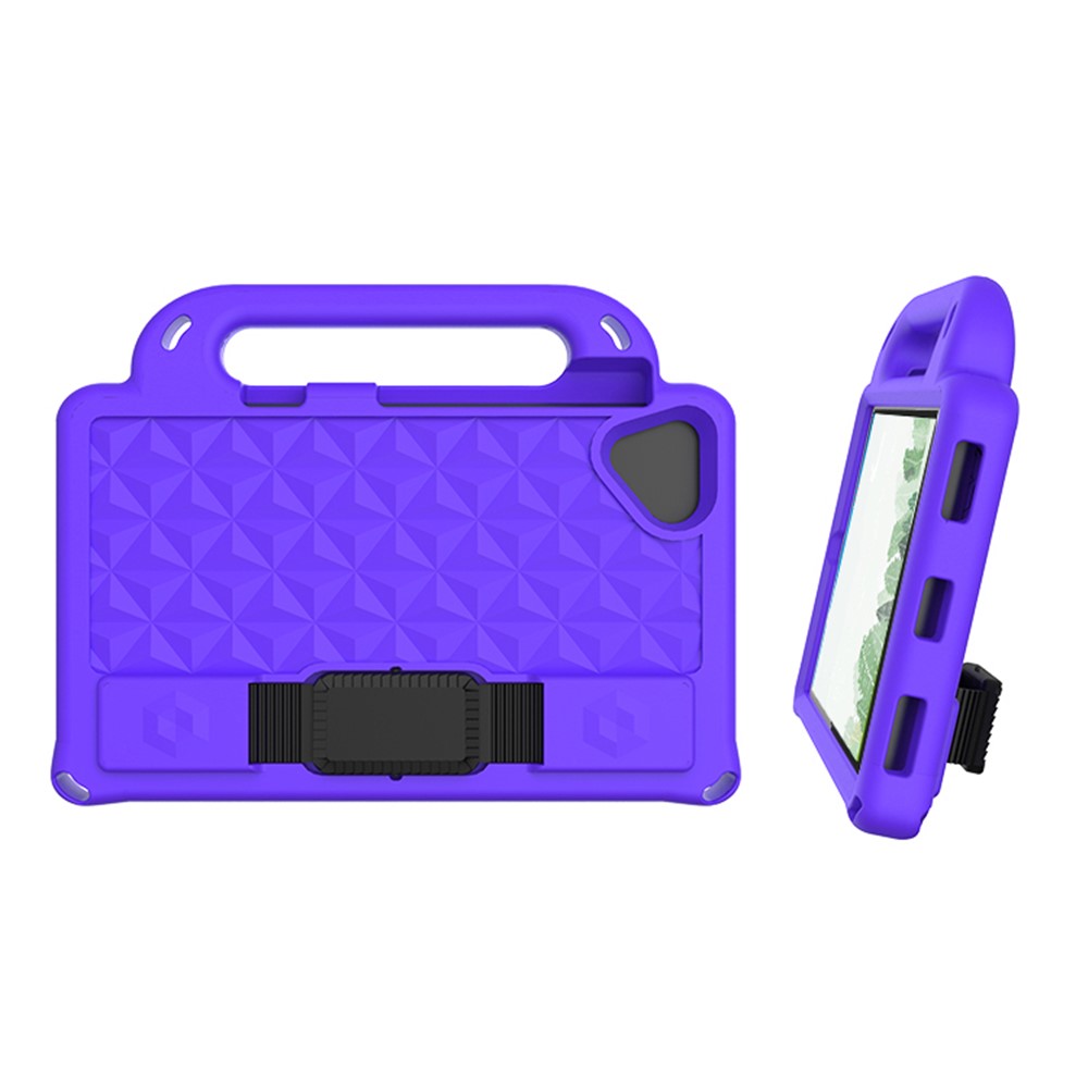 Rhombus Style Handle Stand Lightweight EVA Rugged Drop Protection Cover with Shoulder Strap for Lenovo Tab M8 TB-8505F - Purple-3