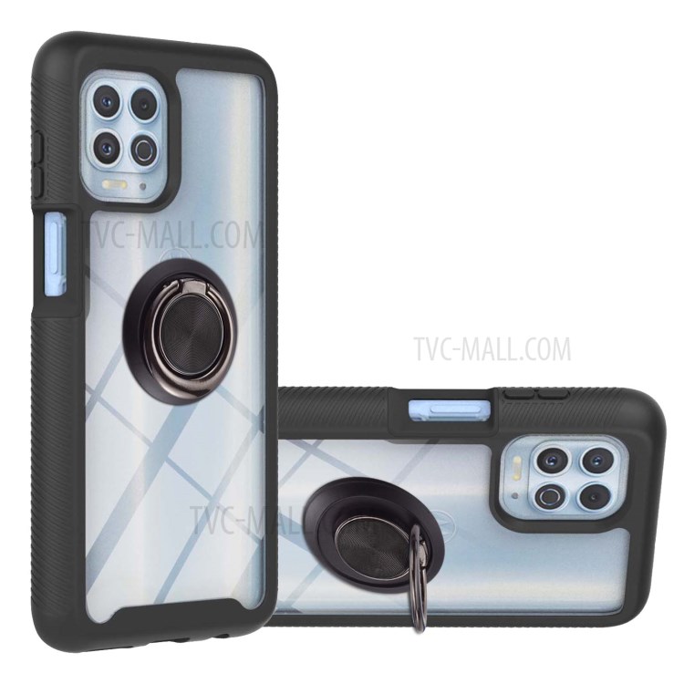 3 in 1 TPU + PC Hybrid Phone Cover Case with Kickstand for Motorola Edge S/Moto G100 - Black-1