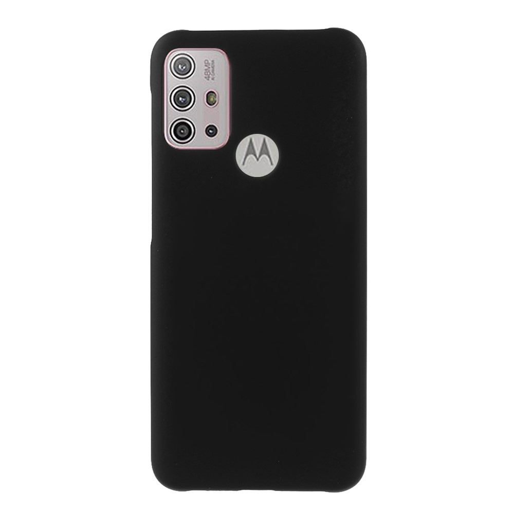 Glossy Rubberized Well-Protected Hard PC Phone Case for Motorola Moto G10/G30 - Black-1