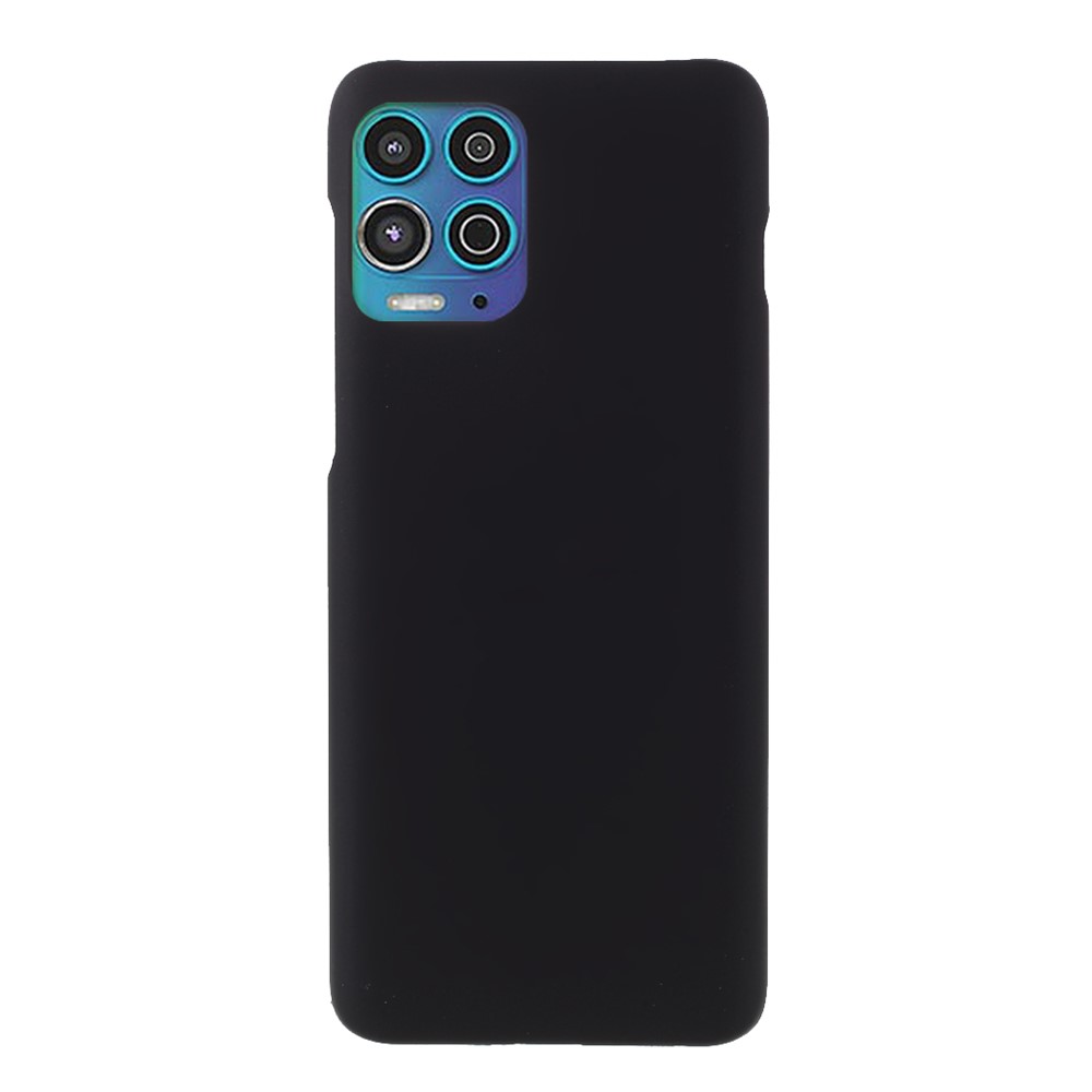 Glossy Well-Protected Rubberized PC Hard Phone Case for Motorola Moto G100/Edge S - Black-1