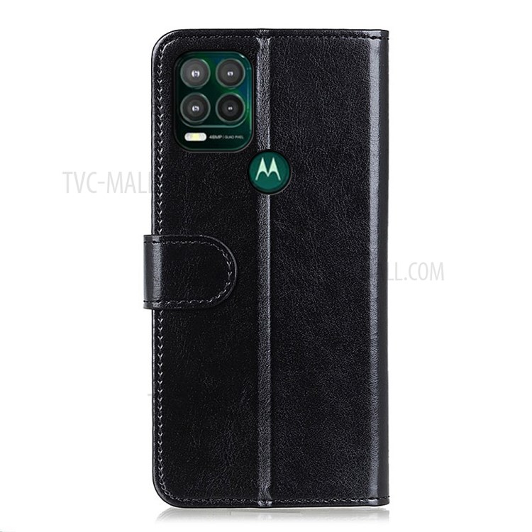 Wallet Design Crazy Horse Skin Leather Phone Stand Protective Shell All-round Cover for Motorola Moto G Stylus 5G - Black-3