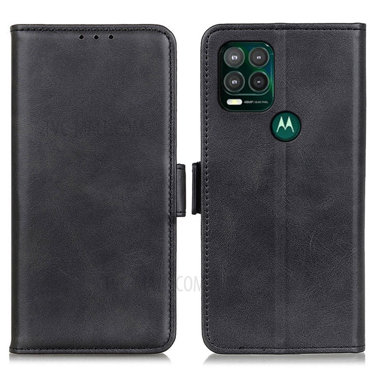 All-round Sided Magnetic Clasp Wallet Stand Design Leather Case Cover for Motorola Moto G Stylus 5G - Black-1