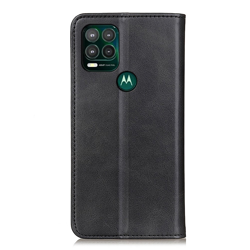 All-round Auto-Absorbed Magnetic Closure Split Leather Wallet Stand Phone Cover for Motorola Moto G Stylus 5G - Black-3