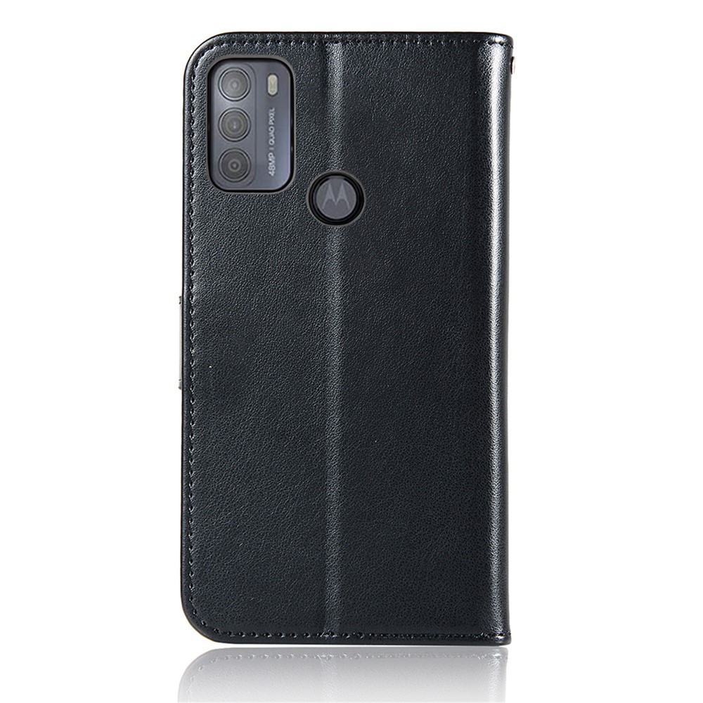 Anti-Scratch Fashion Imprint Owl Dream Catcher Design Magnetic Wallet Leather Cover Case with Strap for Motorola Moto G50 - Black-6