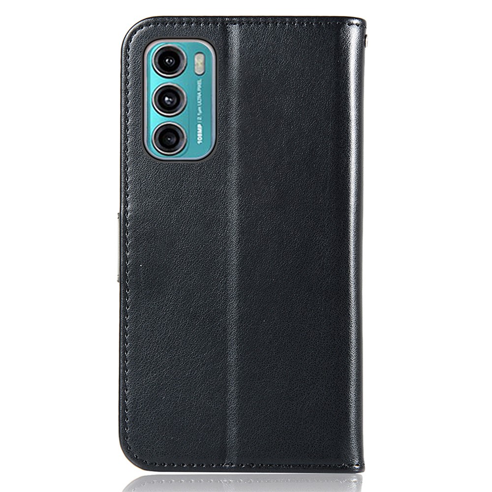 Shock-Absorbent Bumper Dream Catcher Owl Pattern Imprinting Magnetic Closure Flip Folio Cover for Motorola Moto G60 / Moto G40 Fusion - Black-6