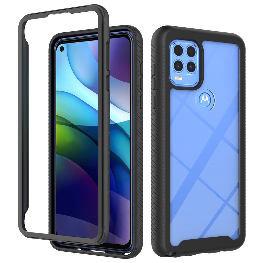 PC + TPU + Acrylic Hybrid Shockproof Shell Cover for Motorola Moto G Stylus 5G - Black-1