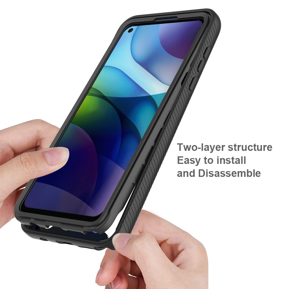 PC + TPU + Acrylic Hybrid Shockproof Shell Cover for Motorola Moto G Stylus 5G - Black-3