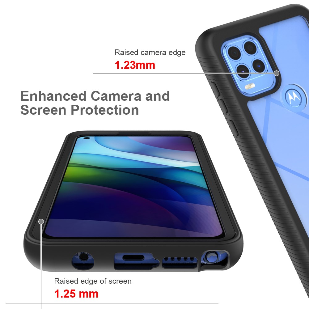 PC + TPU + Acrylic Hybrid Shockproof Shell Cover for Motorola Moto G Stylus 5G - Black-4