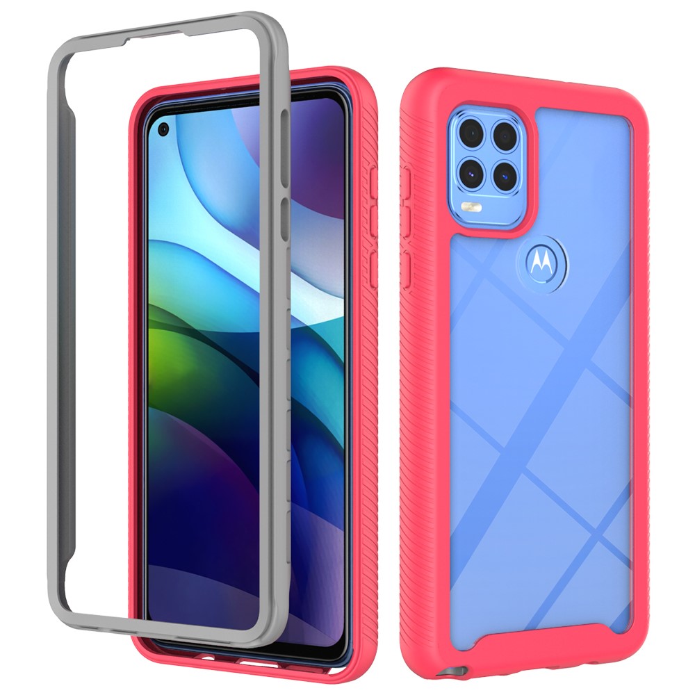 PC + TPU + Acrylic Hybrid Shockproof Shell Cover for Motorola Moto G Stylus 5G - Rose-1