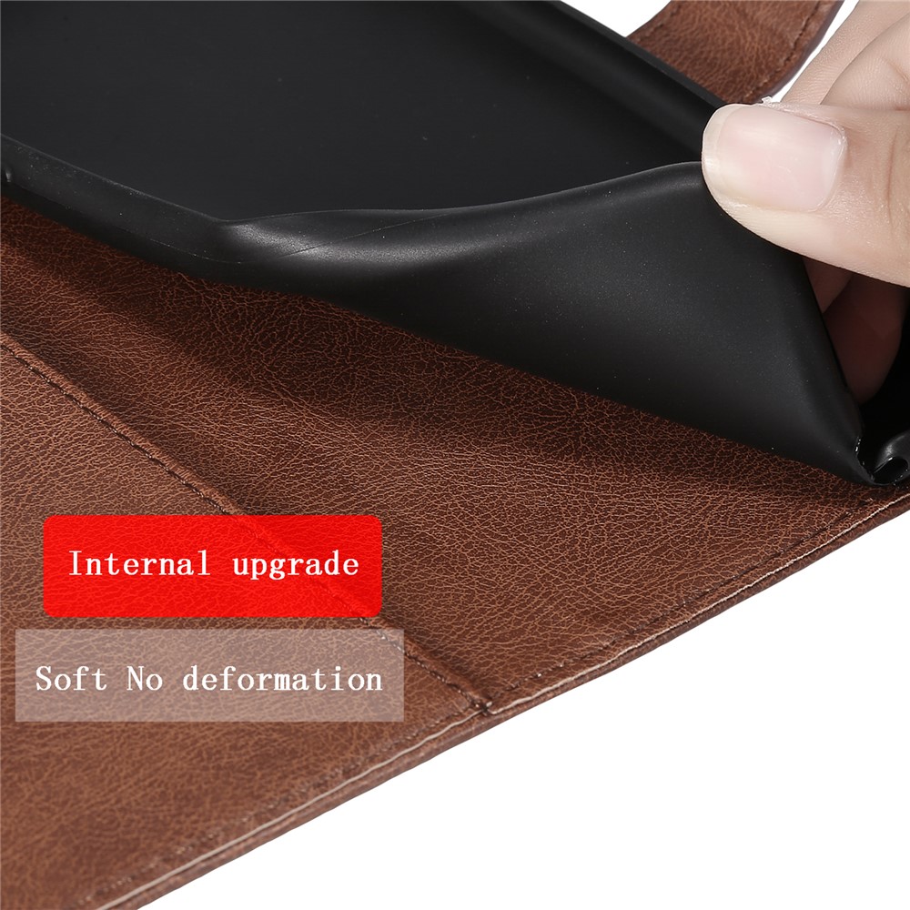 Solid Color Wallet Leather Phone Stand Shell with Strap for Motorola Moto G10/G30 - Black-11