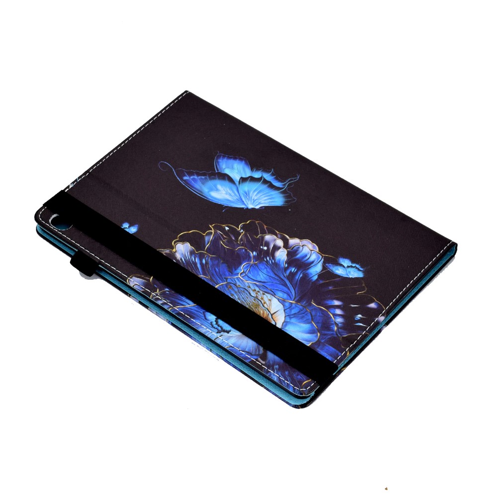 Full Body Protective Pattern Printing Elastic Band Stand Back Cover for Lenovo Tab M10 TB-X605F / Tab M10 HD TB-X505 - Butterfly and Flower-10