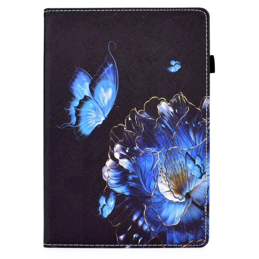 Full Body Protective Pattern Printing Elastic Band Stand Back Cover for Lenovo Tab M10 TB-X605F / Tab M10 HD TB-X505 - Butterfly and Flower-4