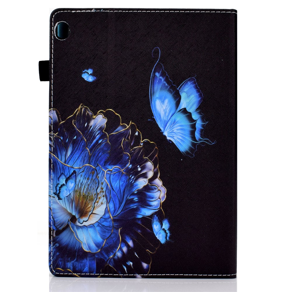Full Body Protective Pattern Printing Elastic Band Stand Back Cover for Lenovo Tab M10 TB-X605F / Tab M10 HD TB-X505 - Butterfly and Flower-5