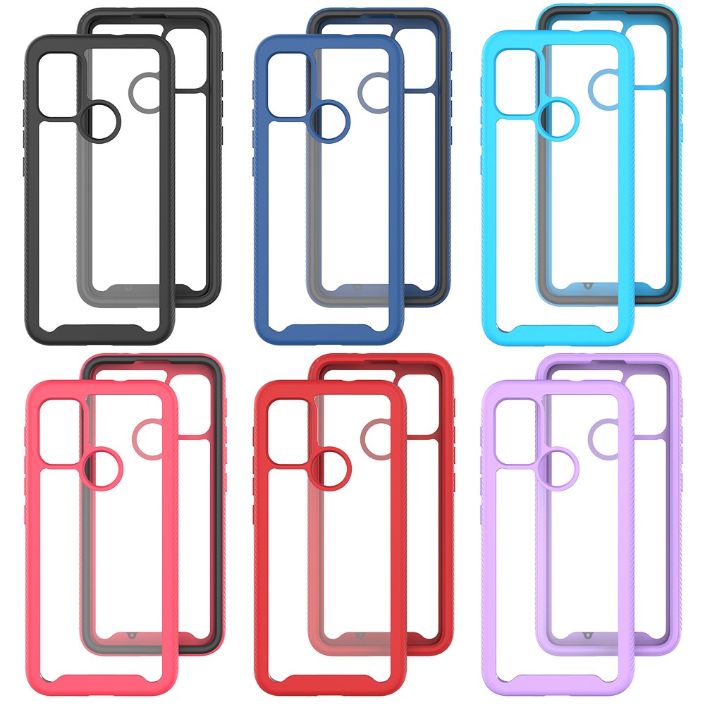 Well-Protected TPU + PC Hybrid Case Protective Cover for Motorola Moto G30 - Black-7