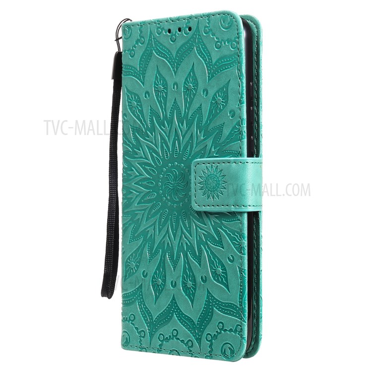 Flower Pattern Imprinting PU Leather Wallet Phone Cover with Stand for Motorola Moto G Play (2021) - Green-2