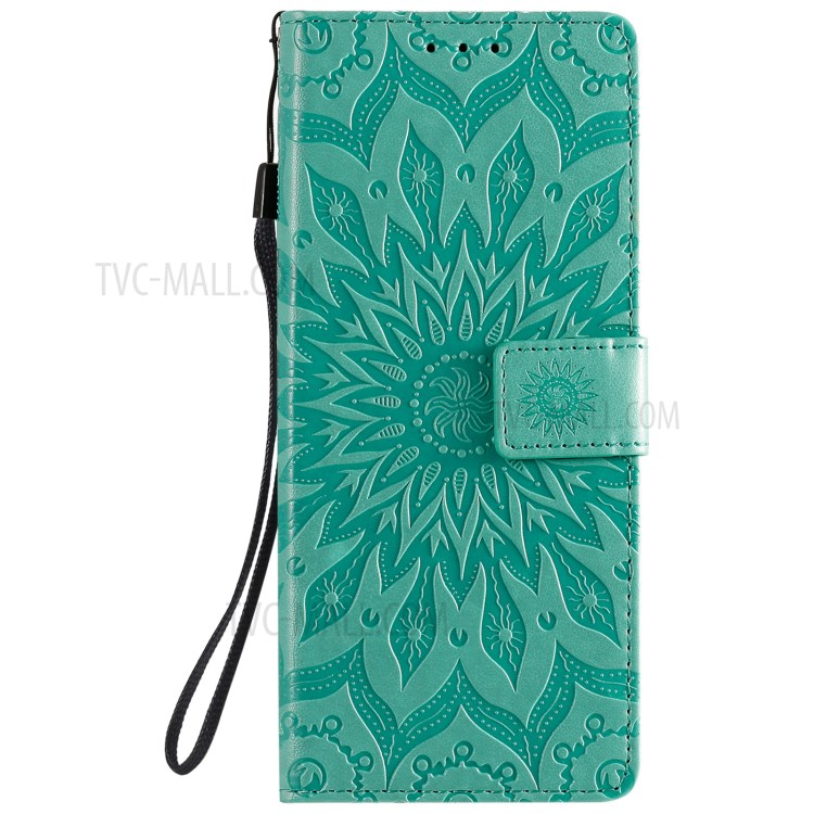 Flower Pattern Imprinting PU Leather Wallet Phone Cover with Stand for Motorola Moto G Play (2021) - Green-6